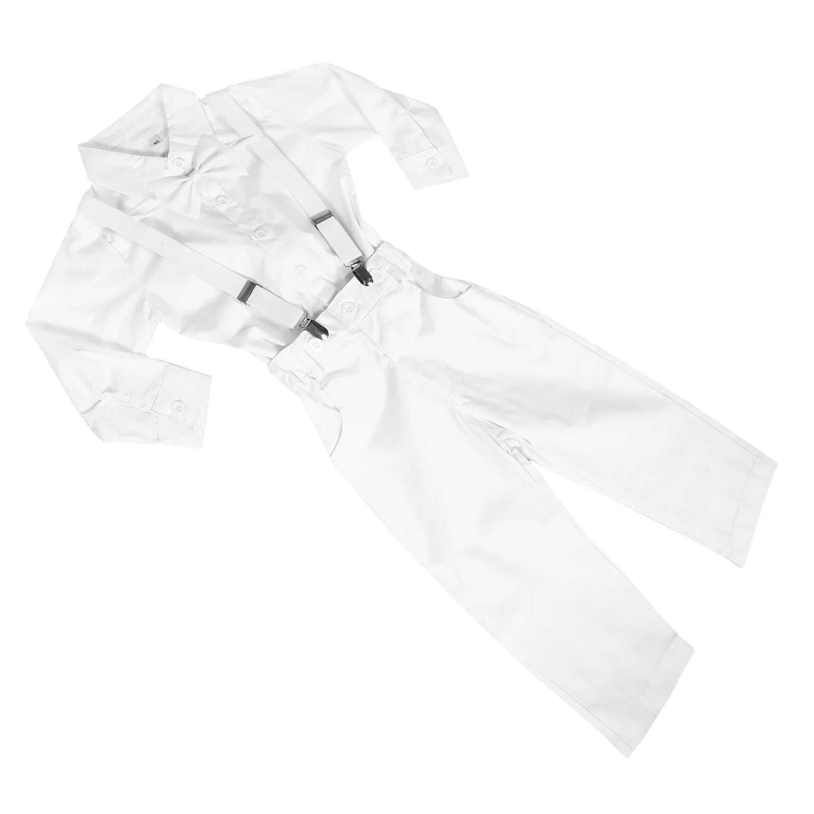 

1Set Baptism Outfit Formal Suit Size 80cm Elegant Gentleman Shirt Suspenders Pants Wedding Party Clothes