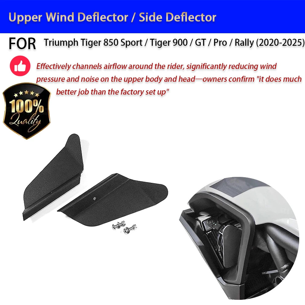 For Triumph Tiger 850 Sport 900 Upper Wind Deflector Side Fairing No-Drill Accesorios Moto Accessori Moto