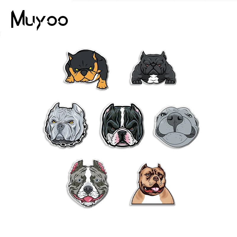 2023 New Arrival Fashion American Bulldog Graffiti Fierce Dog Handcraft Epoxy Acrylic Resin Lapel Pins Badge Pin