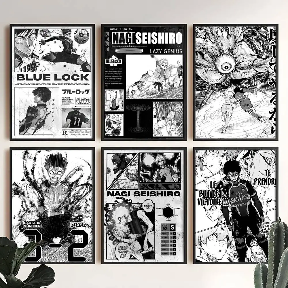 أنيمي B-الأزرق قفل المشارك عالية الجودة طباعة ديكور المنزل جدار الفن جدارية غرفة زخارف للحانات #2