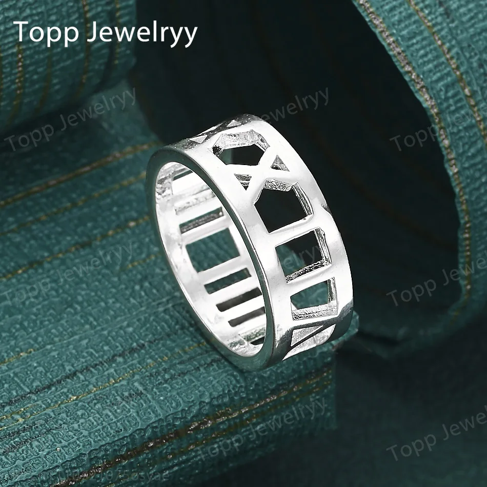 

New 925 Sterling Silver Roman Numeral Rings (5-10#) - Fashionable, Women's, Charming, Party, Christmas, Jewelry, Gift