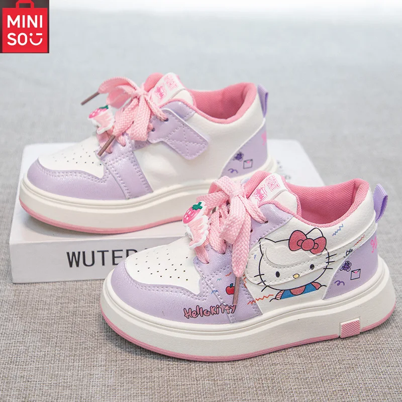 

Miniso Fashion Cartoon Sneakers for Girls 2025, Breathable Soft Sole Skate Shoes for School & Casual