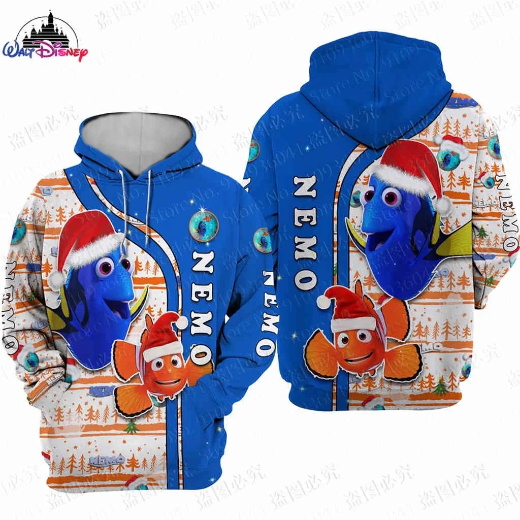 Disney Nemo Boys Girls Hoodie Stitch Mens Hoodie 3D Printed Cheshire Cat Pullover Fashion Mens Hoodie Oversized Mens Clothing