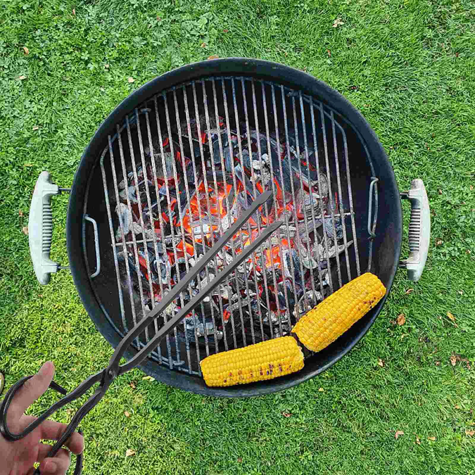 Hardwood Charcoal Log Grabber Tweezers Fire Pit Tools Home Fireplace Charcoal Clip Kitchen Tongs Iron