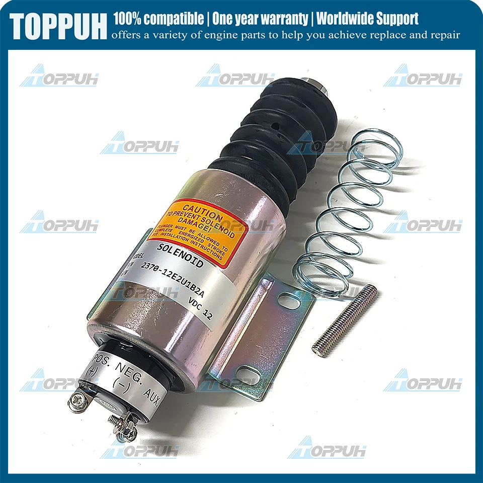 

New Fuel Shutoff Solenoid 12V 2370-12E2U1B2A For Woodward 3 Terminals