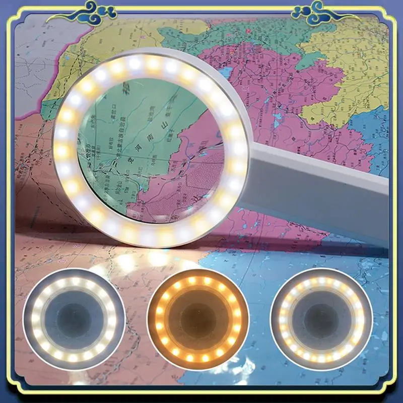 

Портативная ручная лупа-лупа со светодиодной подсветкой, лупа со съемной оптической линзой, простая установка 2290