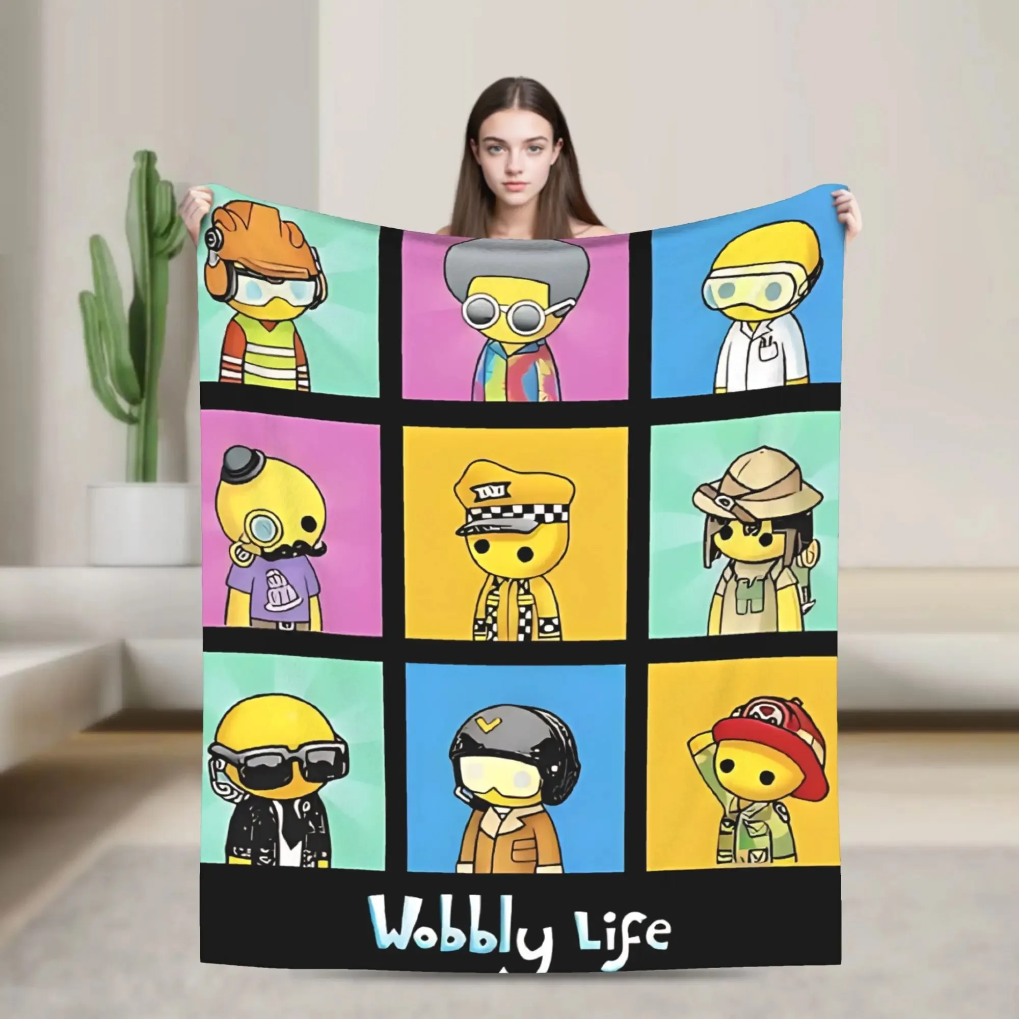 Wobbly Life Sandbox Game Blankets Quality Soft Warm  Bedding Throws Spring Camping Home Decor Graphic Bedspread
