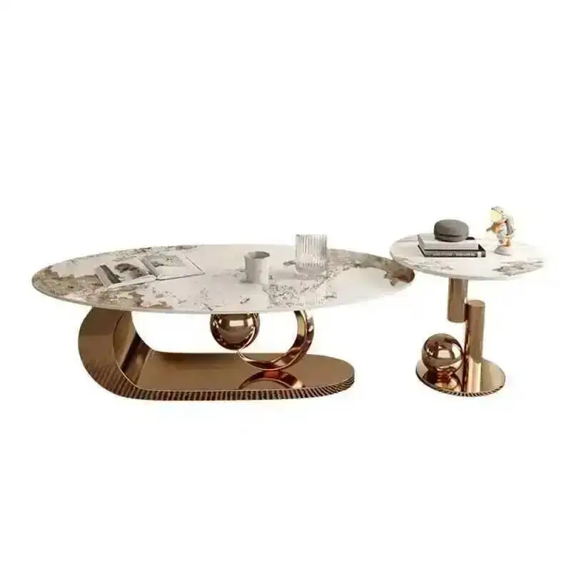 

Modern Room Coffee Tables Luxury Design Living Center Table Set Minimalist Coffee Table Unique Oval Desk Home Decoration