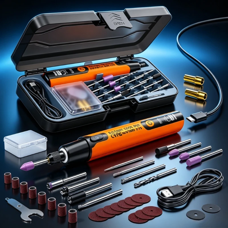 Cordless Rotary Tool Kit with 6 Speeds Rechargeable Polishing Pen Low Sound round Sanding Disk for Home DIY Crafts/Carving/Polis