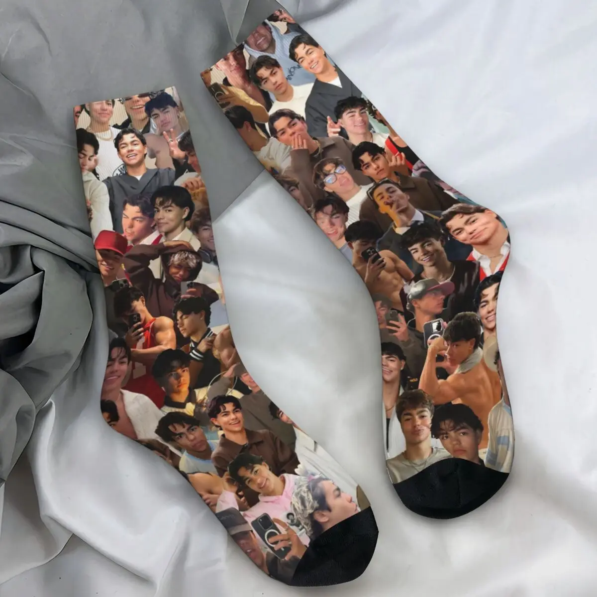 ユニセックスソックス マラチ・バートン アメリカの俳優と歌手の写真パターンストッキング 冬用面白い靴下 登山用汗止め靴下