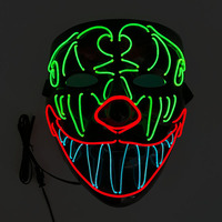 Halloween Light Up Mixed Colorful Scary Mask LED Glowing Horror Mask Luminous haunted house Full Face Mask Costumes Decoration