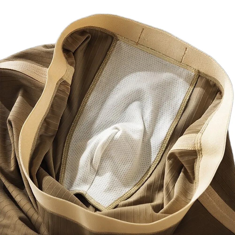 Men's Boxers Soft Bulge Pouch Fashion Contrast Color Striped Stretch Panties Underwear Man Casual Home Boxers Shorts