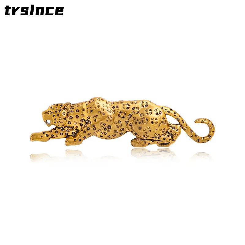 

Vintage Animal Brooch Fierce Tiger Brooches Gold Color Leopard Pin Men's Suit Accessories Women's Clothing Corsage Bag Badge