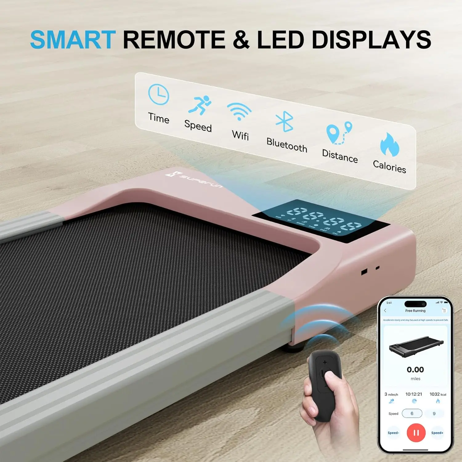 جهاز سير محمول 3 في 1 تحت المكتب مع جهاز تحكم عن بعد، شاشة LED، آلة الركض المشي هادئة 2.5 حصان للاستخدام المنزلي والمكاتب #3
