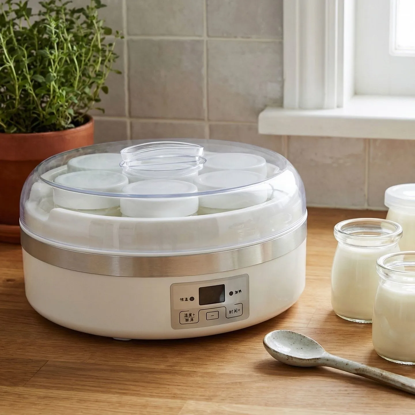 220V Home Yogurt Maker Automatic Constant Temperature Timer Fermentation Machine for Yogurt Rice Wine Natto