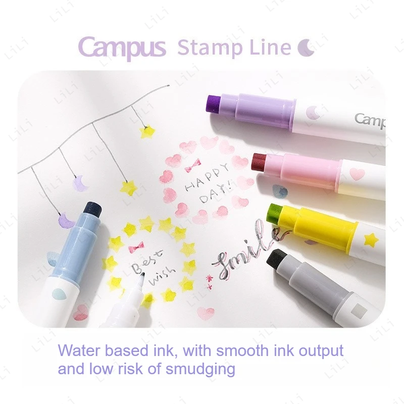 Seal Double Headed Marking Pen Set Light Color Fluorescent Marking Hand Account Marking Pen Student Stationery Supplies