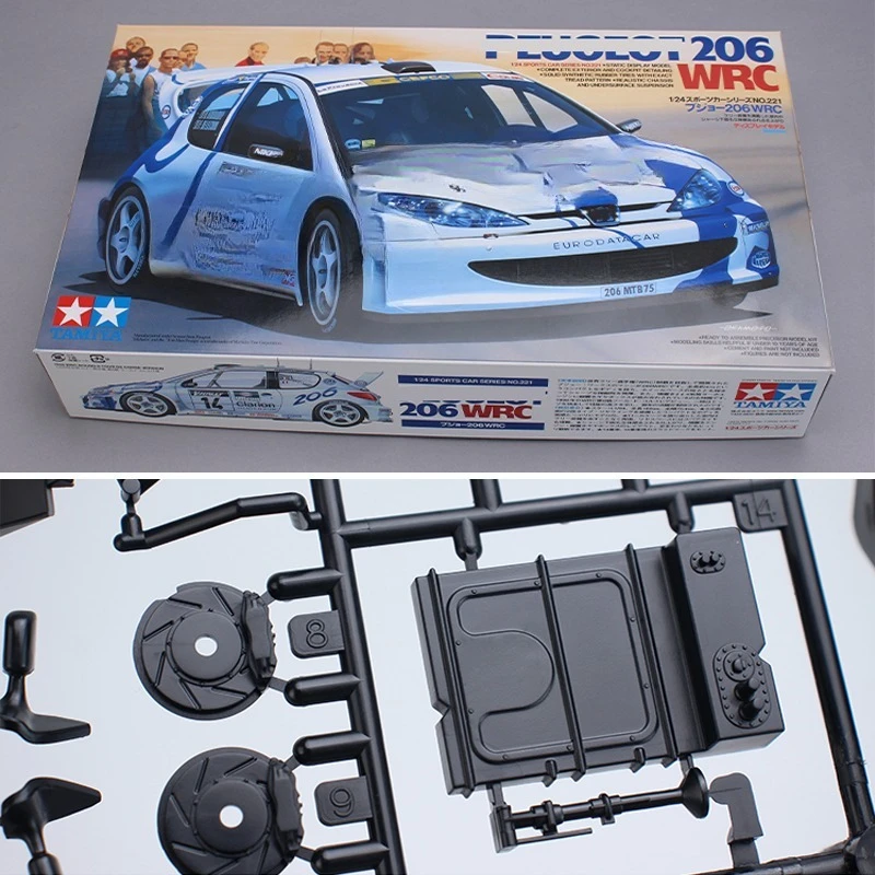 TAMIYA Plastic car scale model kit 24221 206 WRC rally car 1/24 assembly  collection