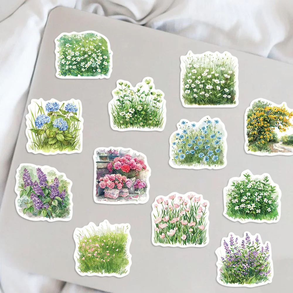 10/30/50 Stuks Groene Plant Bloem Stickers Esthetische Aquarel Zomer Stickers Decoratie Schattige Telefoon Fiets Notebook Koffer Muur Speelgoed