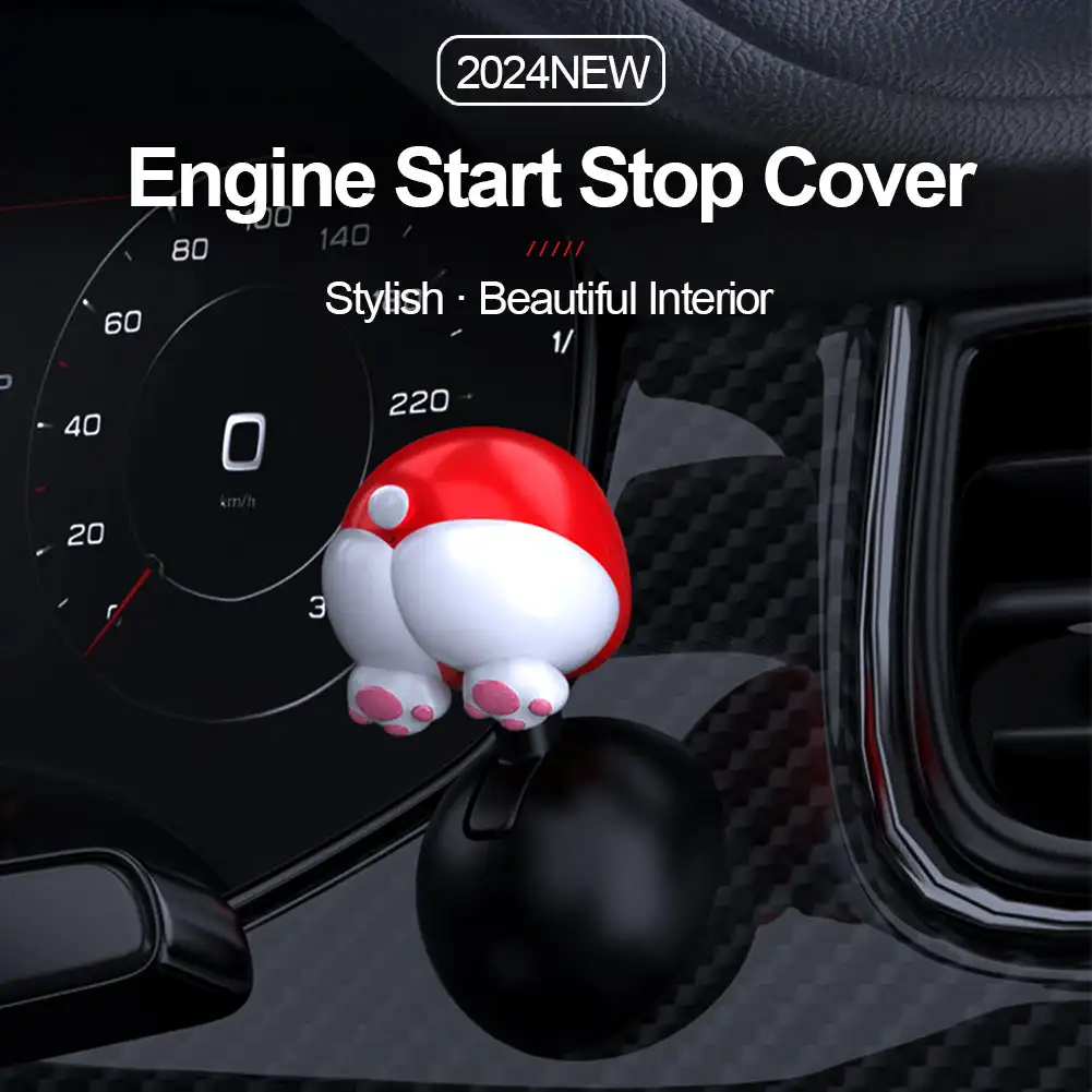 Cute Car One-Button Engine Push Start Button Rocker Car Engine Start and Stop Button Car Interior Decoration Accessories