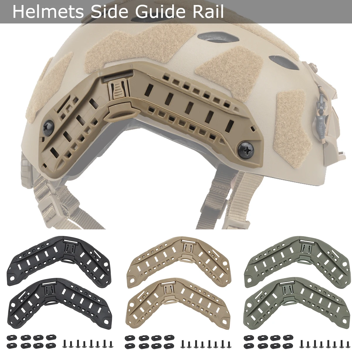 Tactical Helmets Side Guide Rail Fast Helmet Adapter ARC Helmet Mount Rail Military Airsoft Mich 2000 ABS Helmet Accessorie