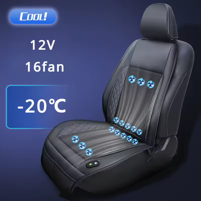 Dc 12v/24v קיץ מגניב כיסוי מושב אוויר עם 16 שקעים אוויר אוניברסלי ממוזג כיסוי מושב מאוורור מהיר