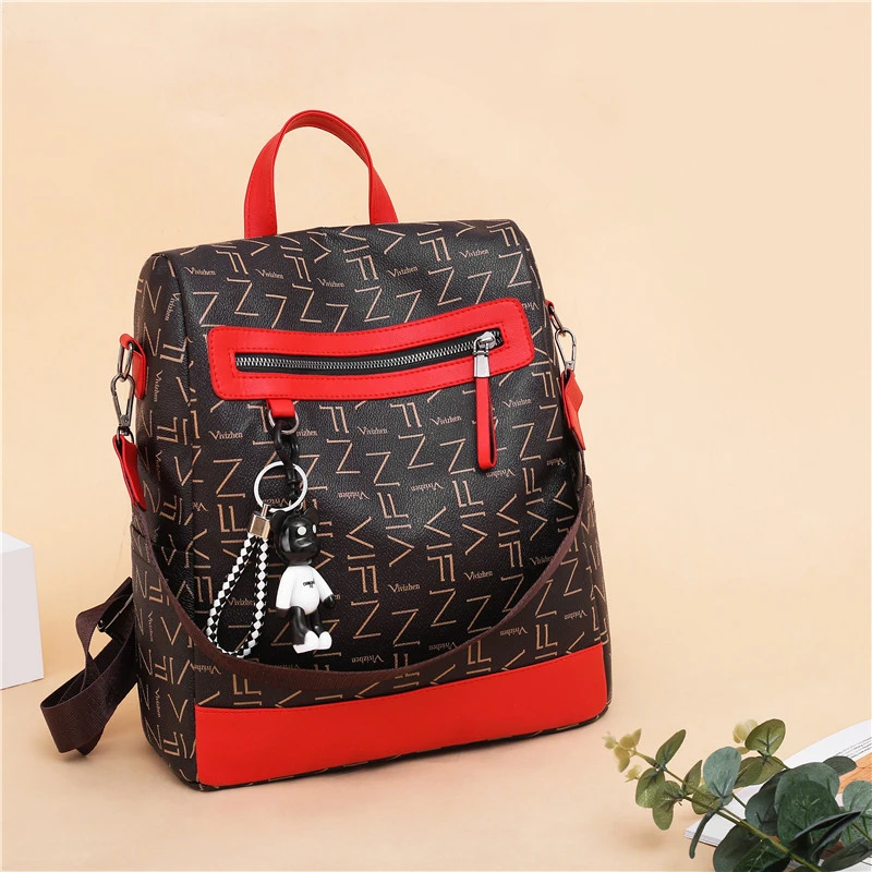 Women Sac A Dos Female Pu Leather Backpacks Purses Designer Ladies Large Capacity Mochilas Rucksacks High Quality Bookbags 50