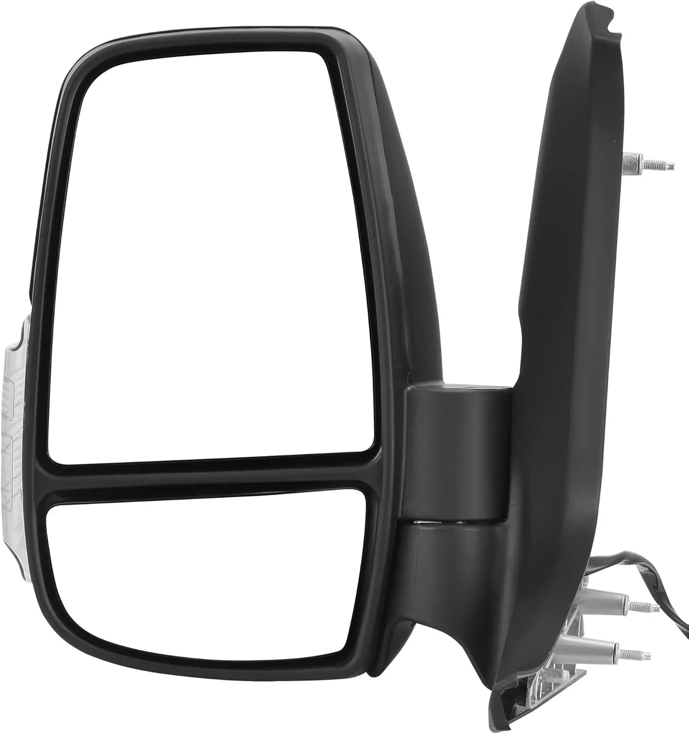 Door Mirror Application, Plastic Material, Black Color, Power Heated, Manual Folding, LED Turn Signal, Clearance Light