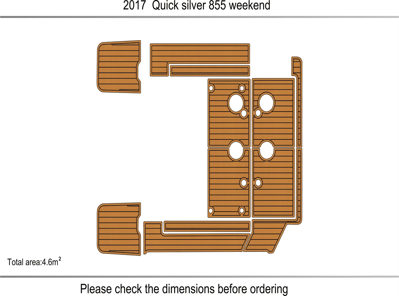 2017 Quicksilver 855 عطلة نهاية الأسبوع 1/4 "6 مللي متر إيفا رغوة عدم الانزلاق بولي كلوريد الفينيل خشب الساج التزيين البحرية حصيرة سيديك gatorstep السجاد أرضية بحرية #2