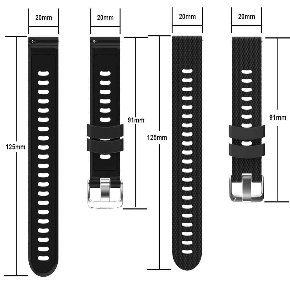 20mm Sport Silicone Watch Band Strap For Garmin Forerunner 245 245M 645 Vivoactive 3 Smart Bracelet Watch Band Colorful Wristban