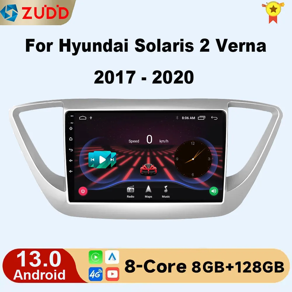 

Android 13 Carplay Car Radio for Hyundai Solaris 2 2017 2018-2020 multimedia player GPS Navigation 2din autoradio 8core 8G+128G