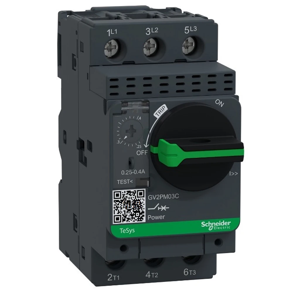 100% Nuovo Originale Schneider GV2-PM03C Motore Magnetico Interruttore di Protezione TeSys Deca GV2PM03C 0.25-0.4A 3P Aggiornamento In Nero
