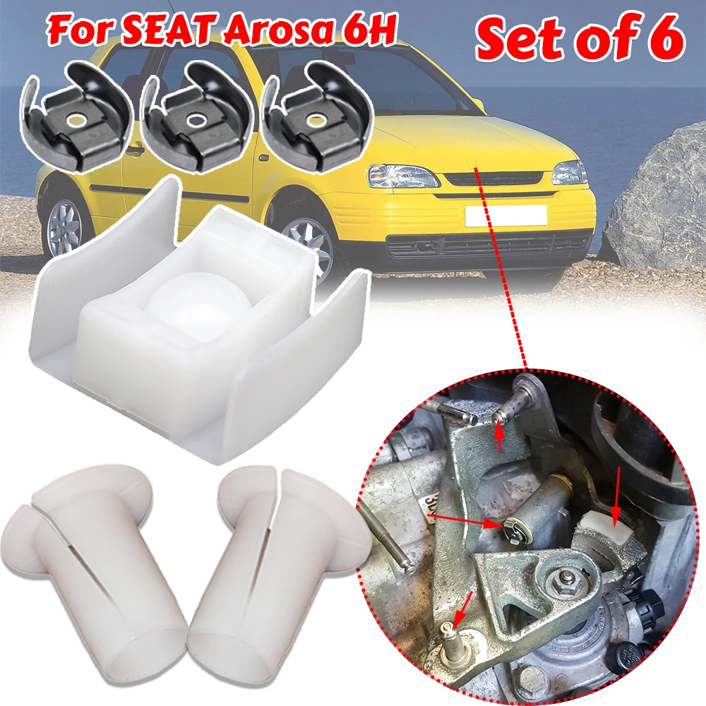 

For SEAT Arosa 6H 2000 - 2004 Gear Selector Wiring Lock Washer Shift Relay Lever Slide Bushing Kit Sliding Shoe Bearing Socket