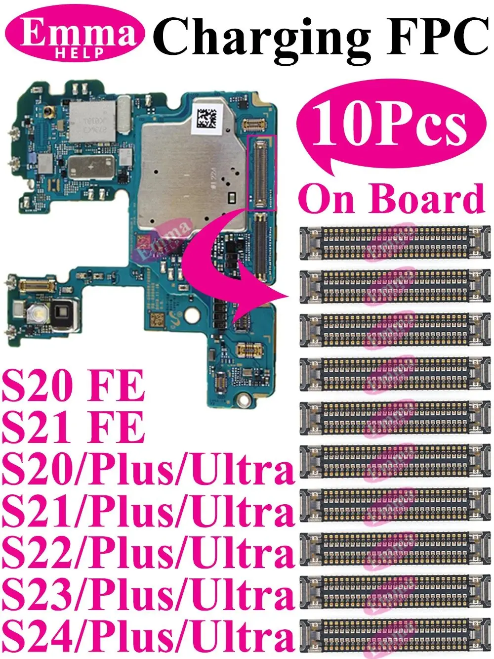10Pcs USB Lade FPC Stecker An Bord Für Samsung S23 S24 S22 Ultra S21 Plus Hinweis 20 FE S21FE S10 stecker USB Dock Port – Detail 1