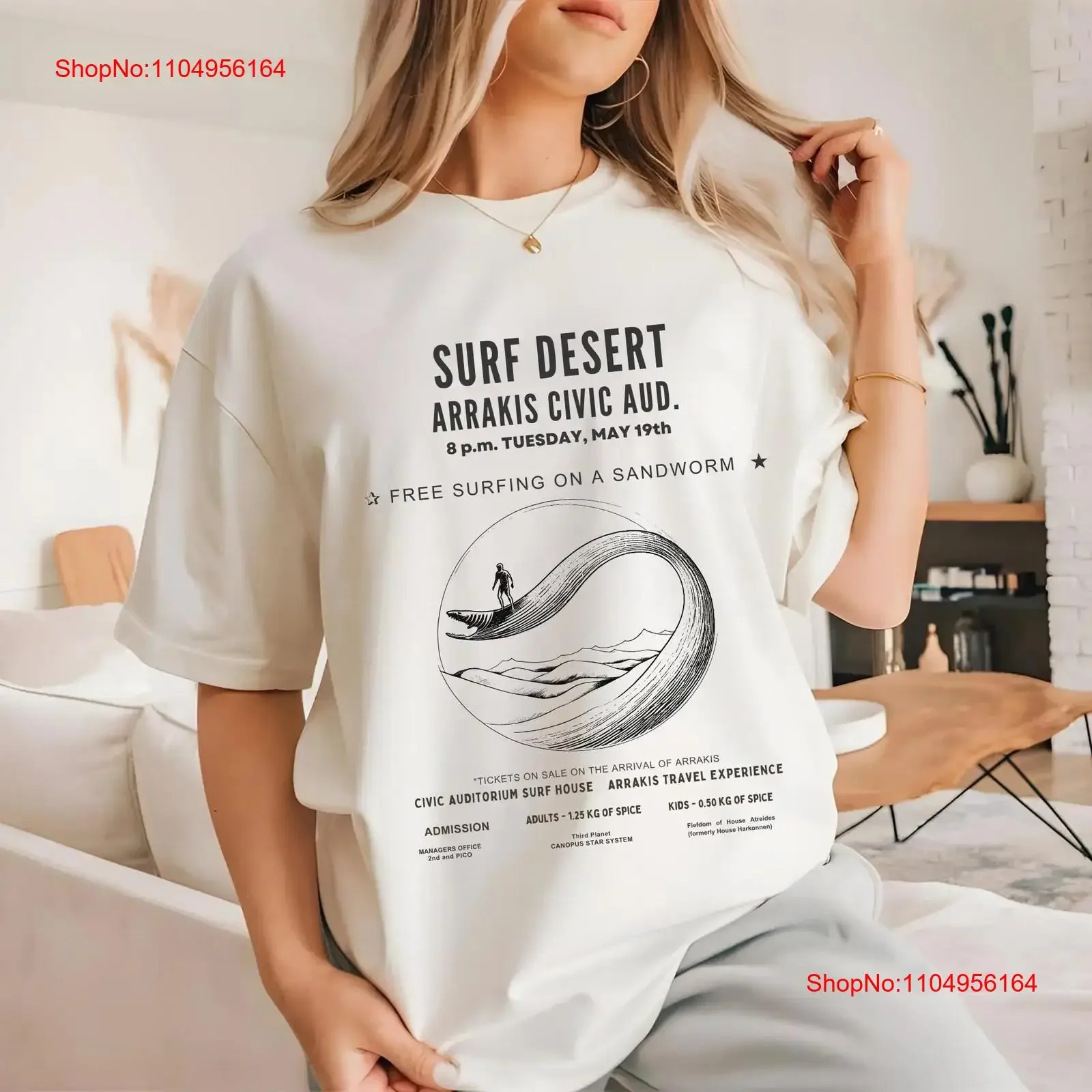 

Винтажная футболка Arrakis Surf House для пустыни, путешествий в стиле ретро, песочный самолетT, научная фантастика, эстетическая галактическая Nomad, винтажная стираная растянутая