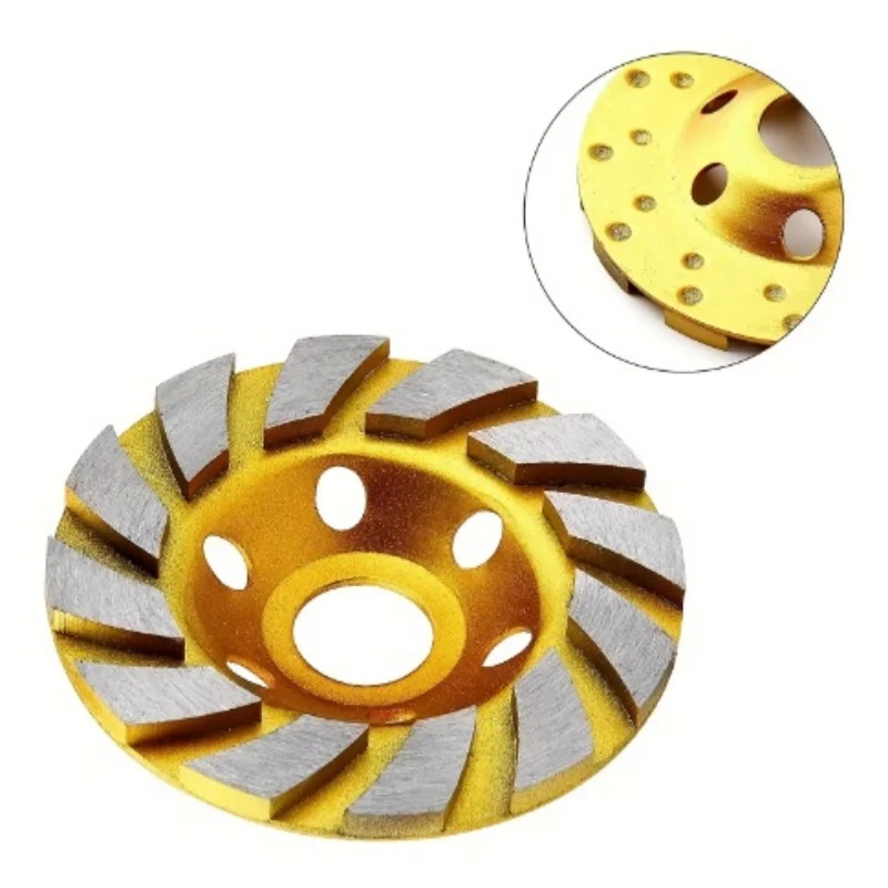 4In Diamond Grinding Wheel HHS Heavy Duty Turbo Row Diamond Grinding Wheel Disc Angle Grinder Disc for Concrete Granite Marble