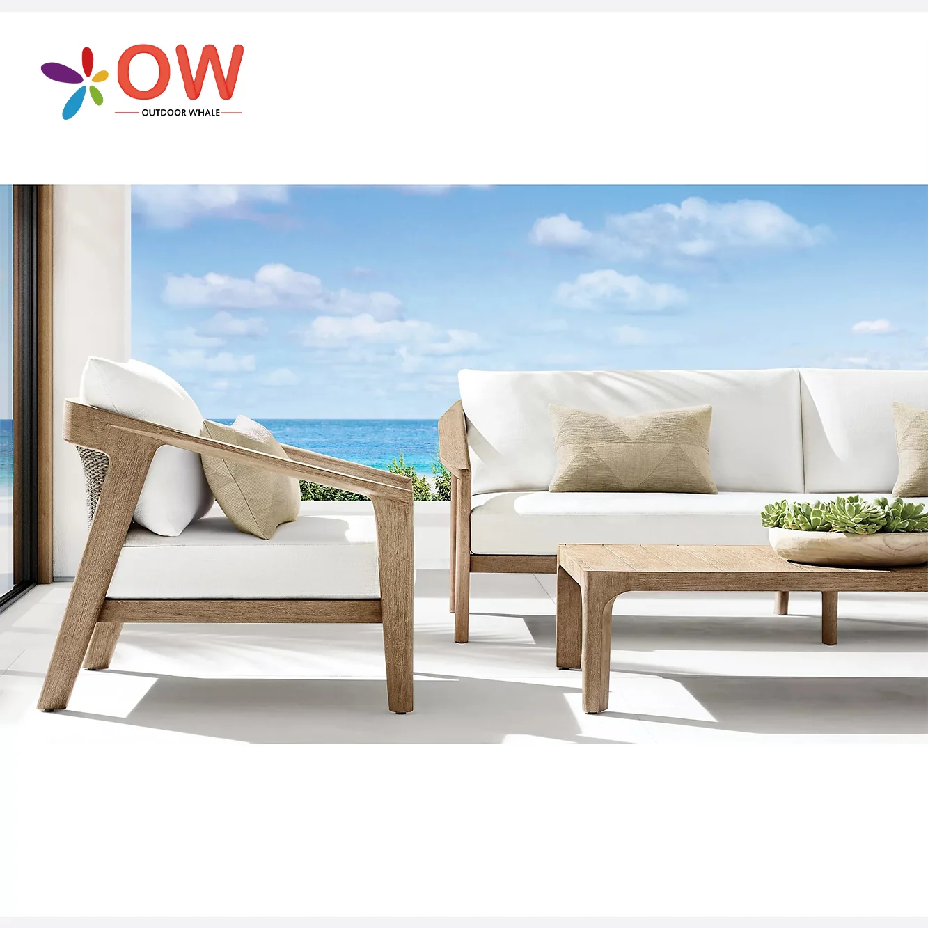 Simple Sectional Garden Sets For Living Room Outdoor Furniture Set Teak Garden Sofa Set For Terrace Villa