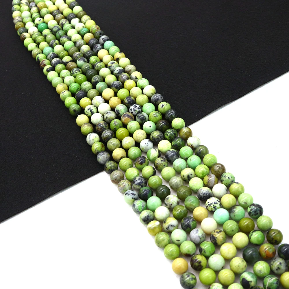 

Natural Chrysoprase Jade Stone Smooth Round Loose Beads 6 8 10 MM Pick Size For Jewelry Making Necklace Bracelet