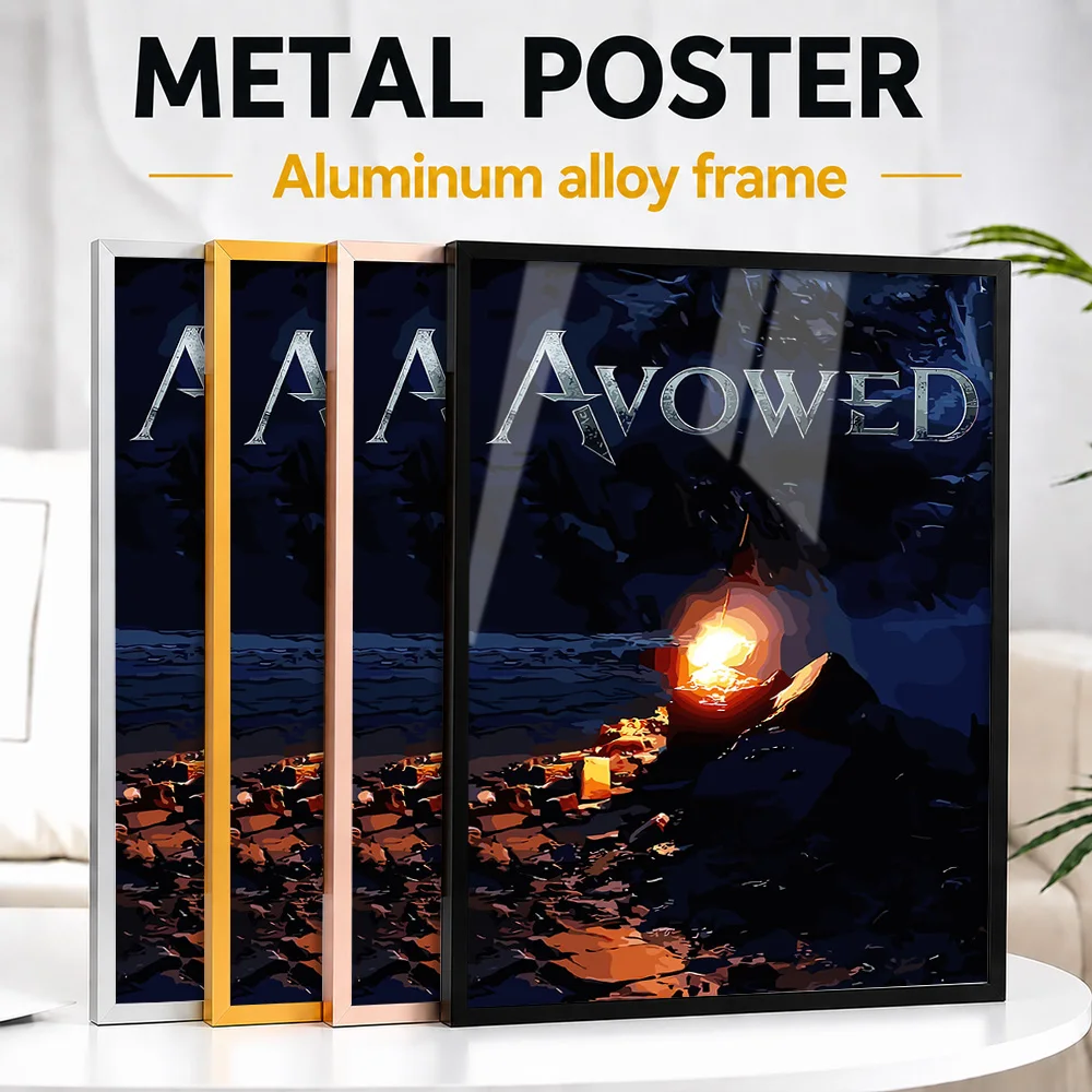 Avowed Game Title Framed Metal Print Customized Hero Tribute Wall Art A Unique Gift For Cosplay Enthusiasts To Display In Studio