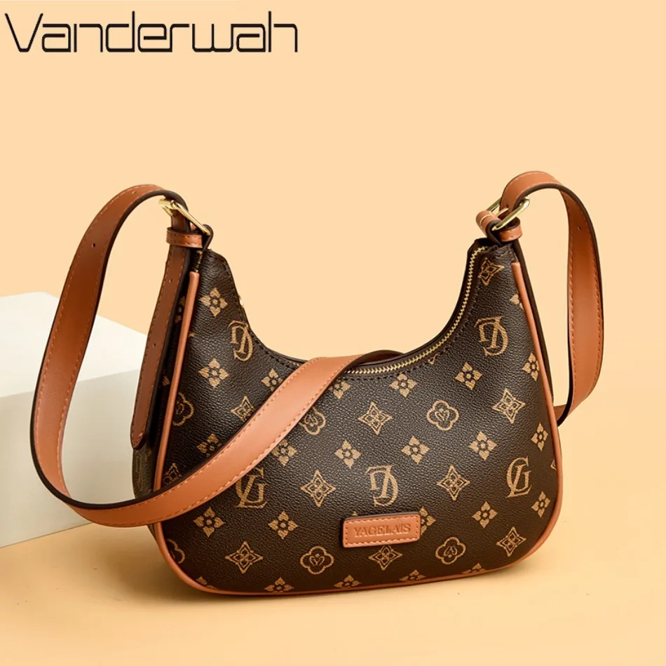 

Fashion Print Pu Leather Shoulder Bags for Women Luxury Designer Crossbody Bag Female Small Armpit Purses and Handbag Sac A Main