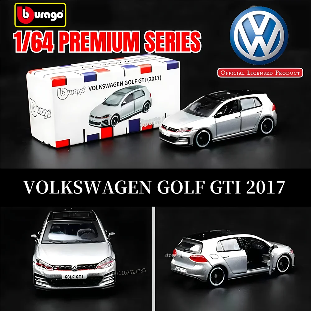 Bburago 1:64 Volkswagen Golf GTI Replica Car Model, Scale Mercedes Audi Porsche Bugatti Diecast Miniature Art Kid Boy Toy