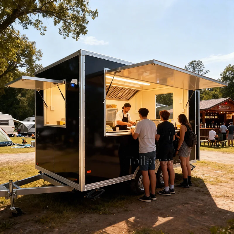 Street Vintage Container-Food-Truck Crepe Pastry Coffee Food Trailer Ice Cream Custom Premium Food Truck with Full Kitchen