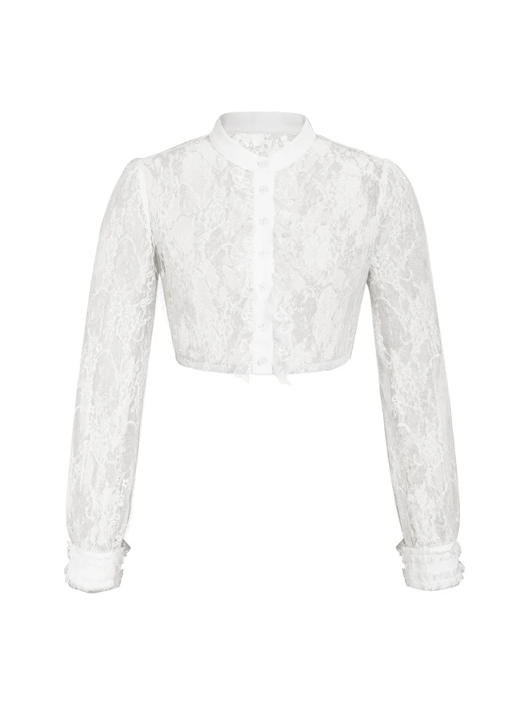 Munich Festival 2026 Spring/Summer Collection: Women's Sheer Lace Cropped Top for the Bavarian Oktoberfest