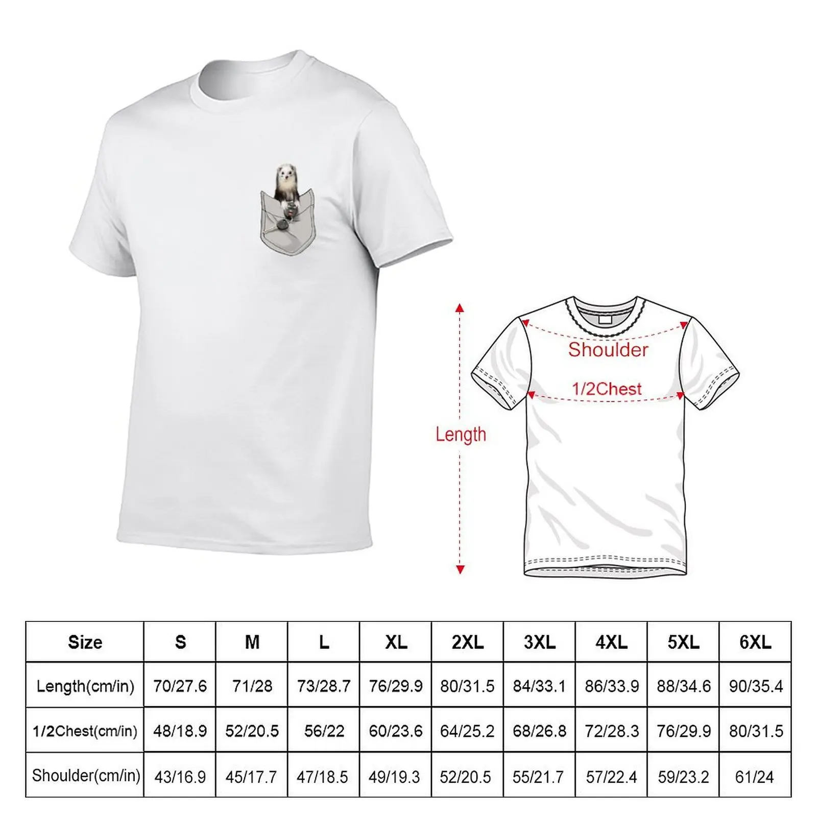 Funny Ferret In Pocket Tshirt Ferret with Car Keys Gift T-Shirt