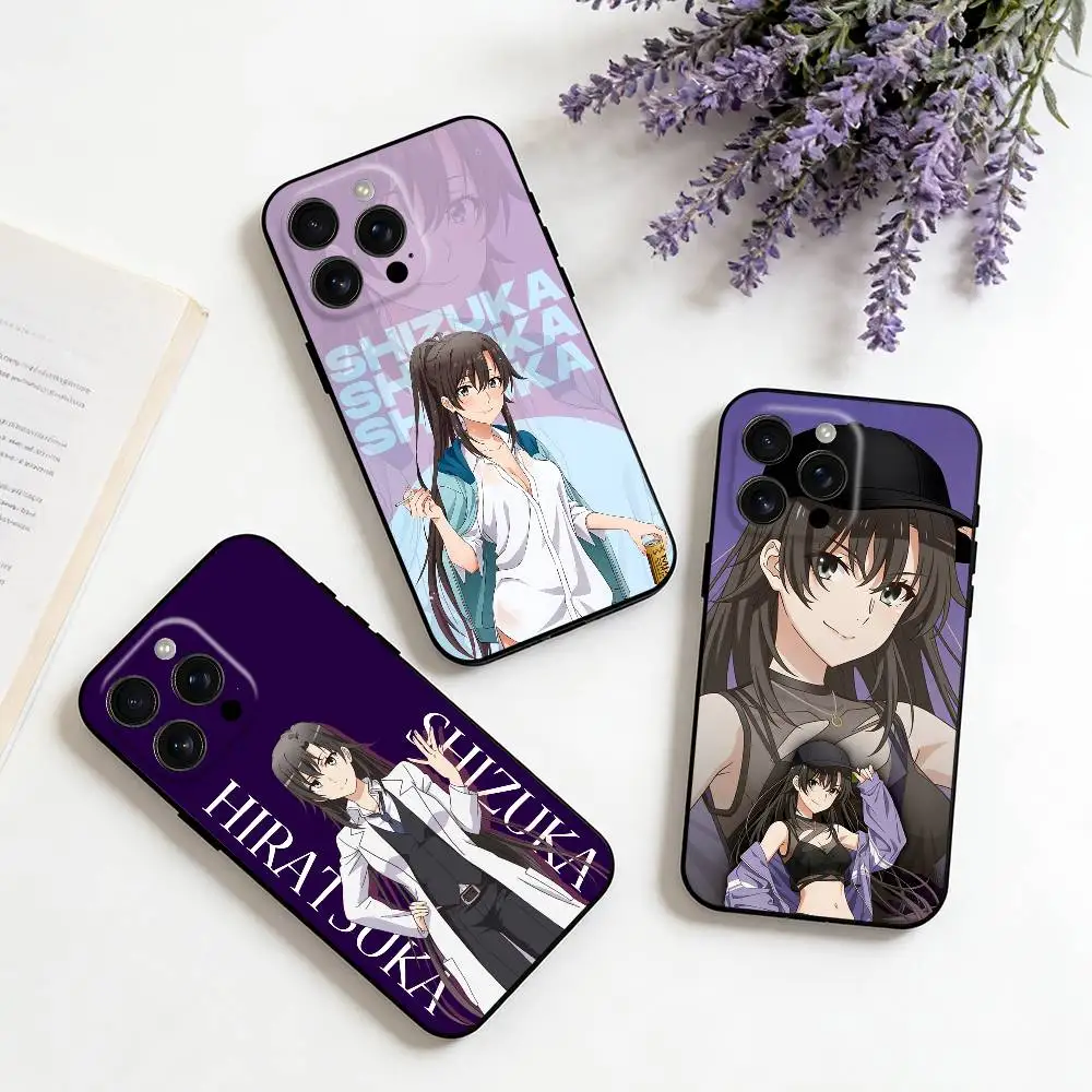 

H-Hiratsuka S-Shizuka For iPhone 16,15,14,13,12,11,XS,XR,X,8,7,Pro,Max,Plus,mini Silicone Black Cover