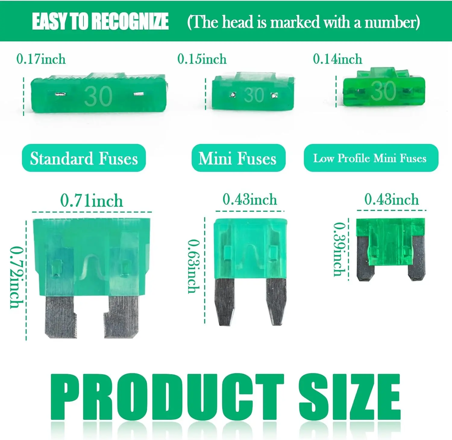 306PCS Car Fuses Assortment Kit Mixed Vehicle Blade Fuses Standard & Mini & Low Profile Mini Fuse