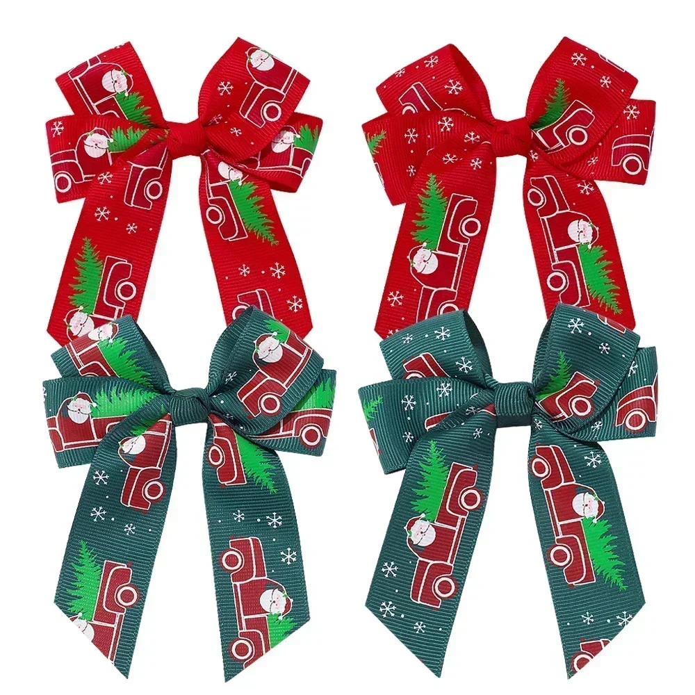 2 قطعة ديكور الحلو فيونكات شعر مقاطع عيد الميلاد مجموعة للطفل الفتيات 2025 السنة الجديدة حفلة الاطفال أغطية الرأس لوازم إكسسوارات الشعر هدية