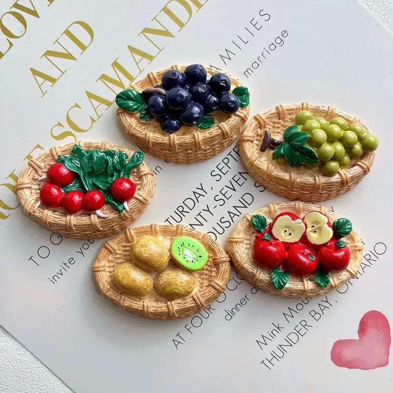 Big Size Fruit Basket Miniature Flatback Resin Charm DIY Phone Case Decoration Cute Accessories Jewelry Making Craft Pendant​​