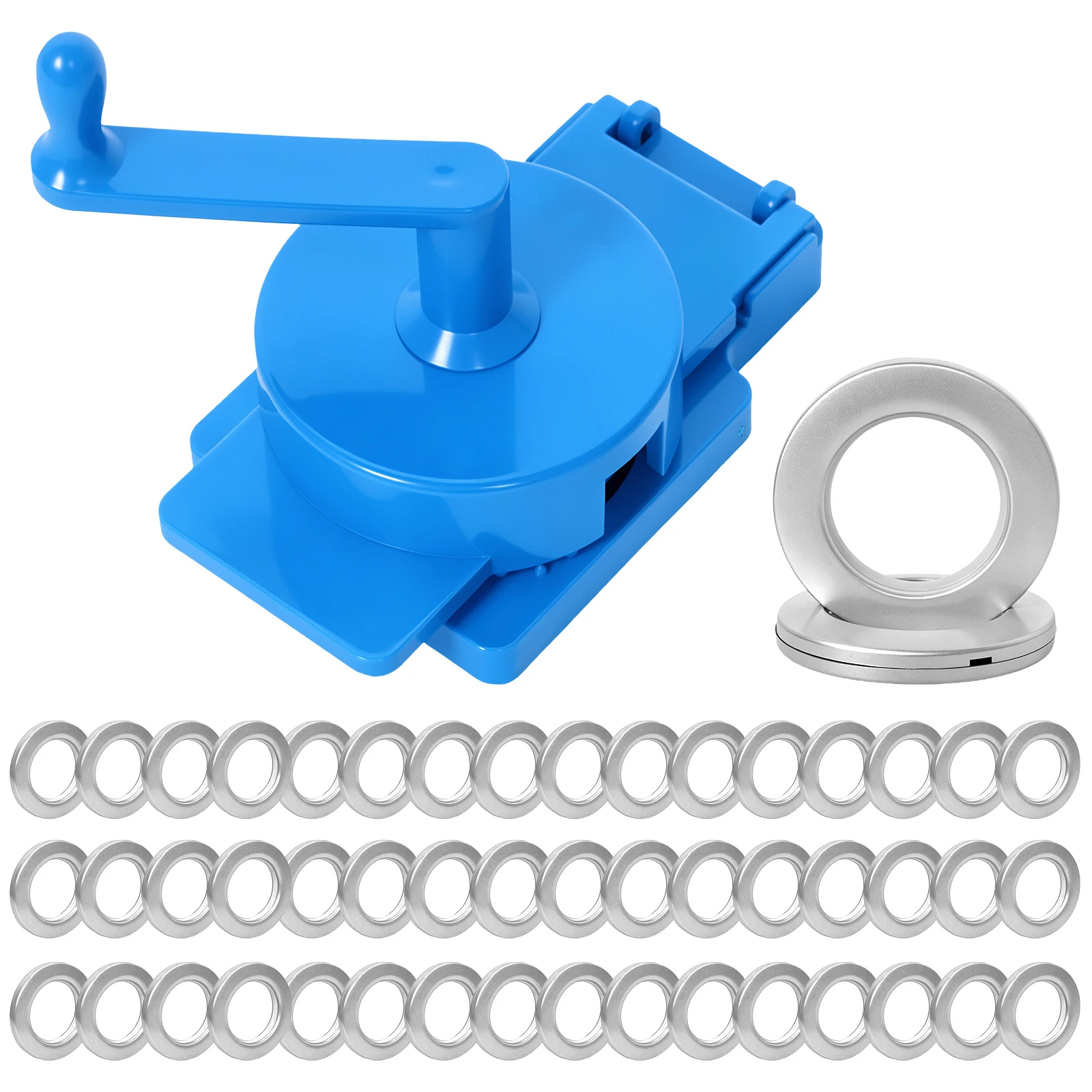 1Set Manual Rotary Curtain Hole Punch Tool Multipurpose Rotary Curtain Punch Set with 50 Grommets Fits for Window Shower Drapery