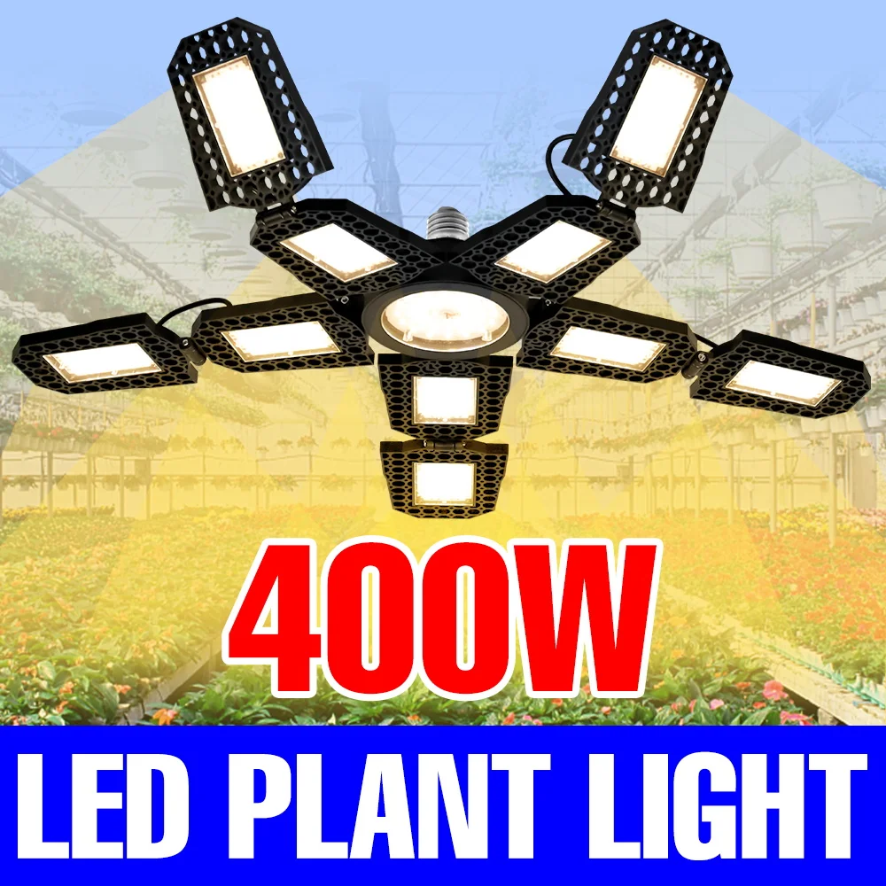 

400 Вт светодиодная лампа полного спектра для выращивания комнатных цветов, гидропоники, лампа для выращивания растений E27/E26, тепличная палатка, фрукты, овощи