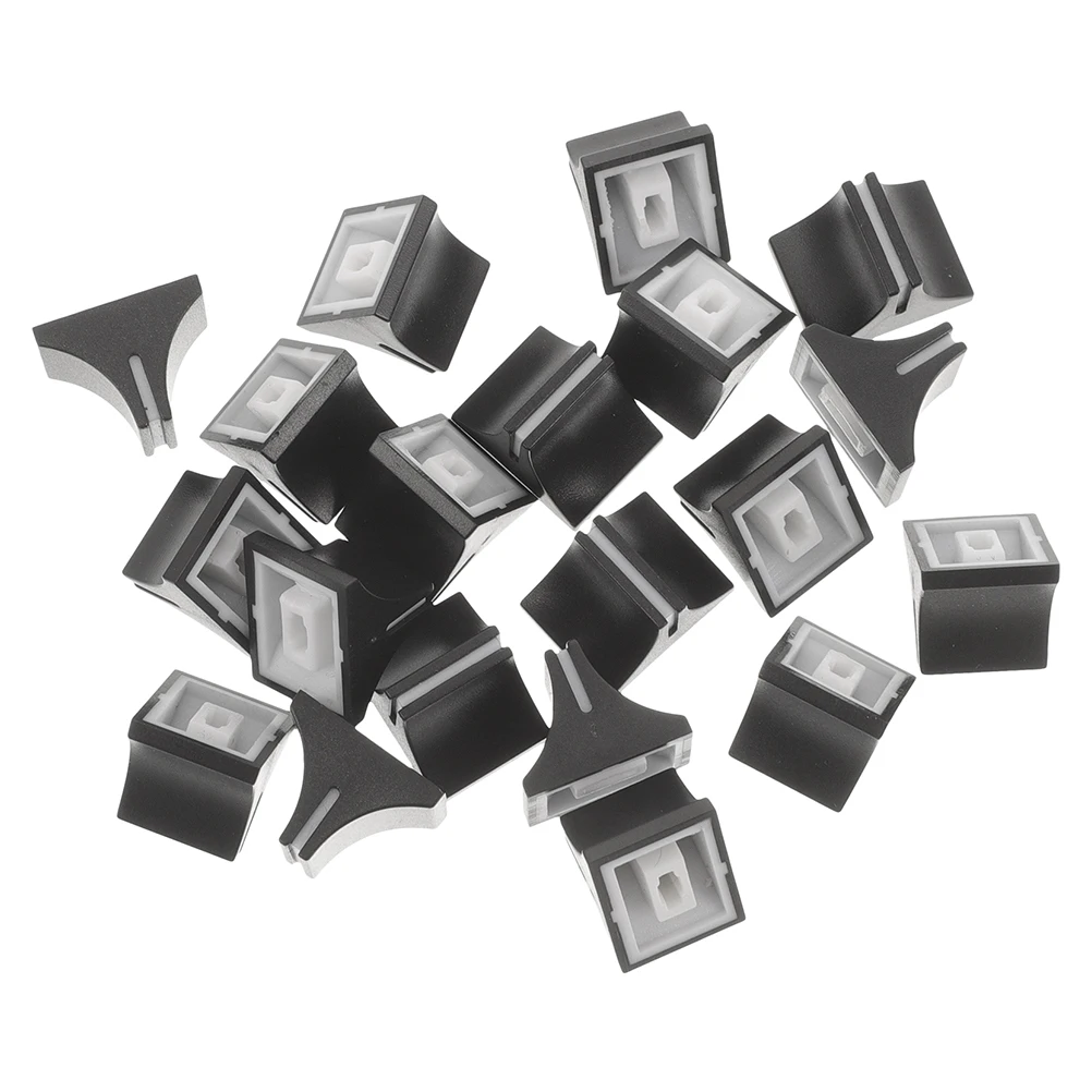 

30pcs Push Keycap Covers Direct Slide Potentiometer Caps Mixer Knobs Replacement Black White DJ Equipment Accessories